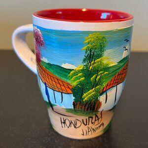 Hand Painted Honduras Central America Souvenir Ceramic Mug ~ Artist Signed